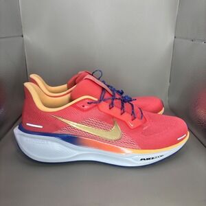 Nike Air Zoom Pegasus 41 Women's Running Shoes Coral Gold Blue Size 11.5
